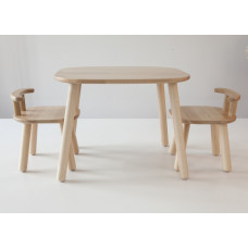 Комплект стіл і 2 стільця дитячих 2-4 роки, натуральний бук