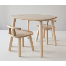 Комплект стіл і 2 стільця дитячих 4-7 років, натуральний бук
