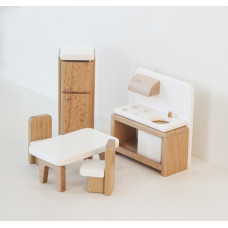 Меблі для лялькового будиночка кухня біла