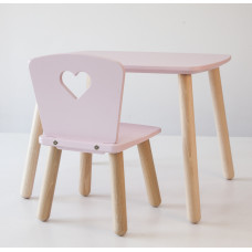 Комплект стіл і стілець дитячий 4-7 років, пудровий