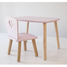 Комплект стіл і 2 стільця для дітей 2-4 роки, пудровий