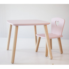 Комплект стіл і 2 стільця для дітей 4-7 років, пудровий