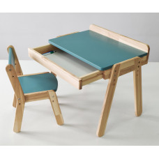 Дитячий регульований столик з шухлядою зелений та стільчик Tatoy для дітей 2-7 років