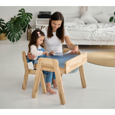 Дитячий регульований столик з шухлядою синій та стільчик Tatoy для дітей 2-7 років